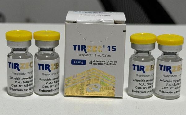 Tirzec 15 — Caixa com 4 frascos de 15 mg.